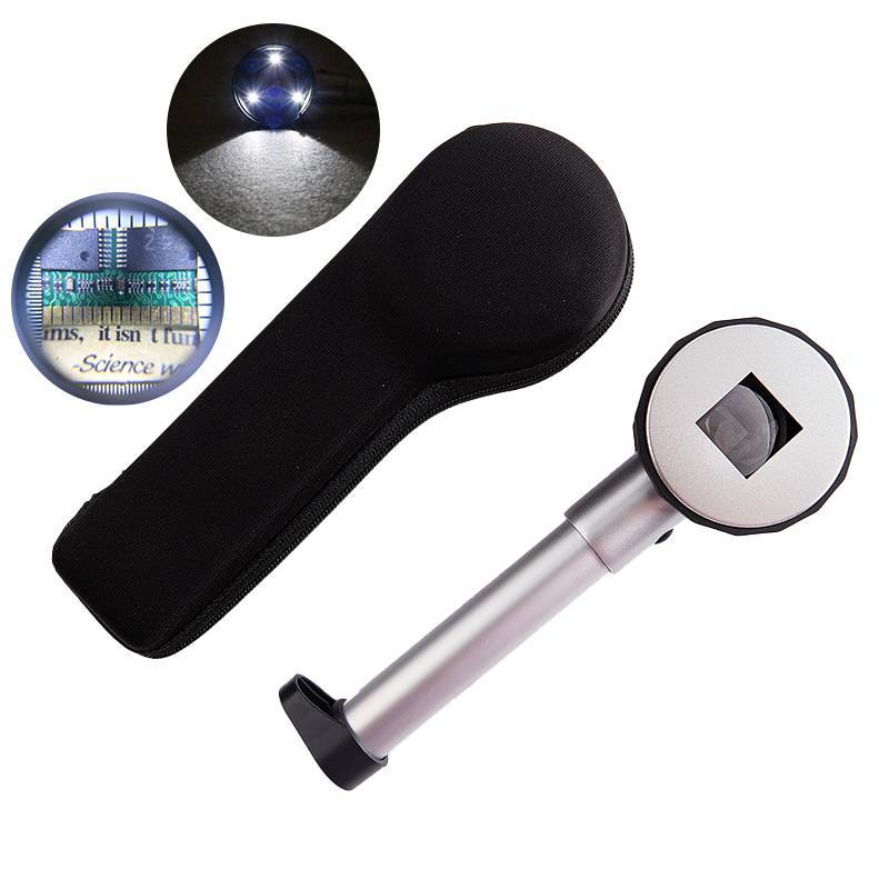 Lupa De Alça TSBR 10X Dermatoscópio Visão Clara Com Luz Led De Escala De Medida .