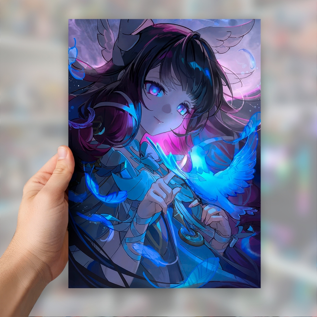 Quadro Placa Decorativa Columbina Genshin Impact em MDF com 28x20 cm