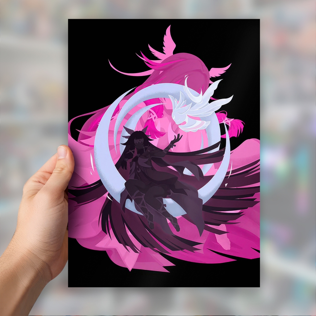 Quadro Placa Decorativa Columbina Genshin Impact em MDF | 20x28cm