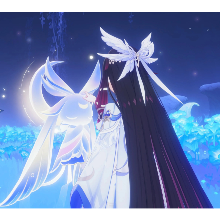 Tiara Donzela da Lua Columbina - Canção da Lua Nova - Genshin