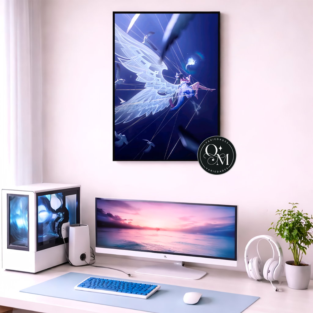 Quadro Decorativo Jogo Genshin Impact Luas Columbina Deusa Trilunar Varios Tamanhos Modelos 1 Peça