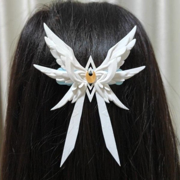 Presilha Asa de Anjo Columbina Genshin Impact - Acessório Cosplay 3D / Presilha Fatui