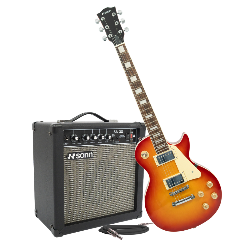 Kit Guitarra Les Paul + caixa amplificada SONN 30W RMS Bluetooth para Estudos, Ensaios kit guitarrista