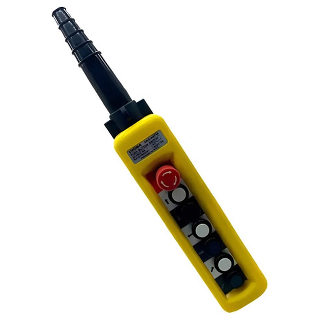 Botoeira Lukma Reforçada 8 Botões + Emergência LK-XAC-A8713 IP65 Controle Ponte Rolante Estação Industrial Amarelo