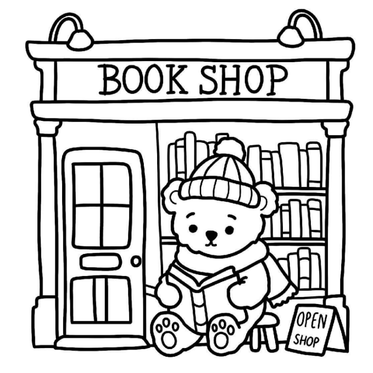 Kit 20 Desenhos de Cute Storefronts Para Colorir (Folhas Soltas) Folha A4