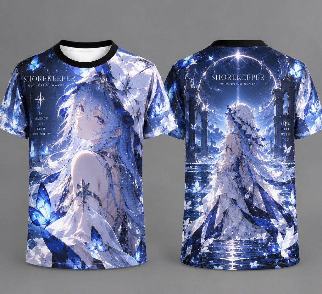Wuthering Ondas Shorekeeper 3D Toda Impressão T Camisa Das Mulheres Dos Homens Anime Jogo Gráfico Camiseta Oversized Man