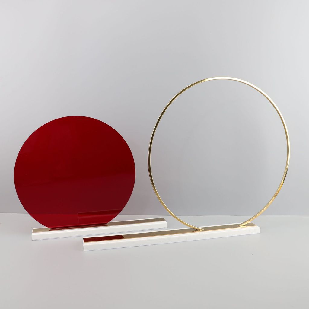 H3G0 Modern minimalist marble metal circle ornament for entryway, living room, office, model room, desktop decoration, h