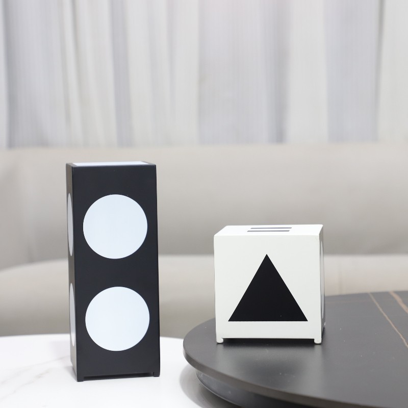 KBUT Modern minimalist geometric metal cube art decoration, suitable for entryways, studies, hotel TV cabinets, and home