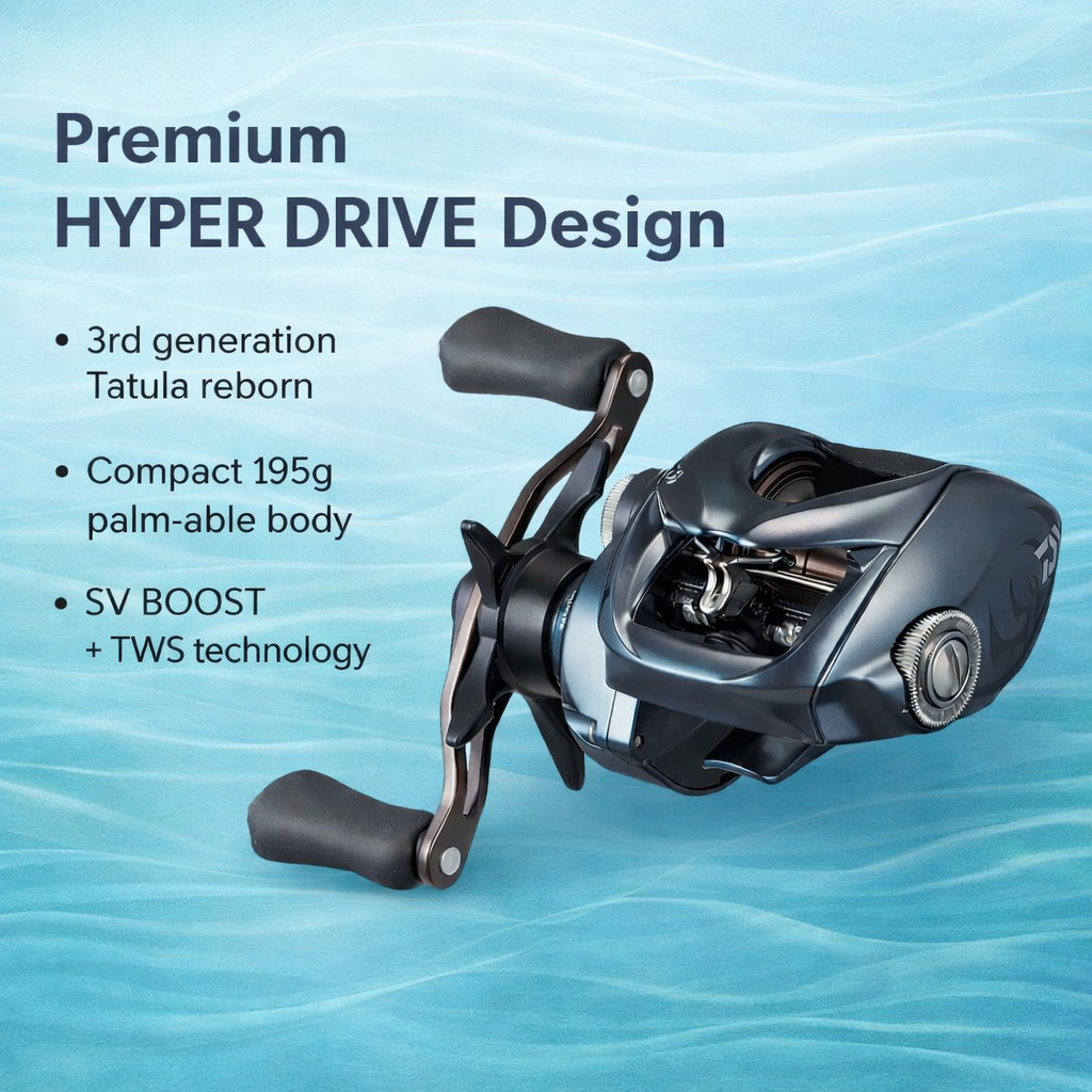Carretel de pesca DAIWA 25 Tatula SV TW 100 | HYPER DRIVE | SV BOOST | TWS | Compacto 195g | 2024