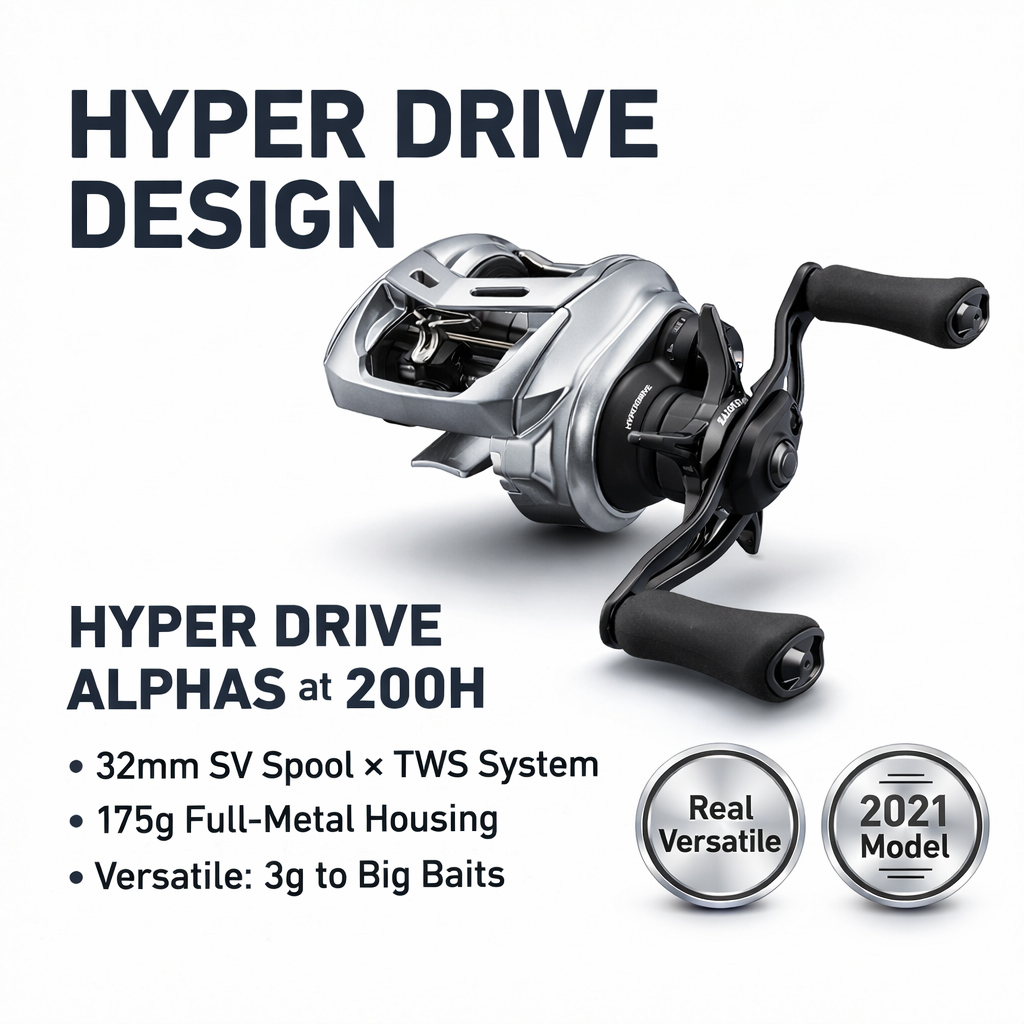 Carretel DAIWA 21 Alphas SV TW | TWS | Totalmente Metálico 175g | Robalo/Lúcio | Destro/Canhoto
