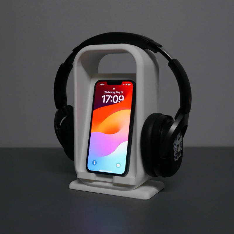 Suporte de Mesa Integrado 2 em 1 para Headset e Smartphone – Minimalist Desk