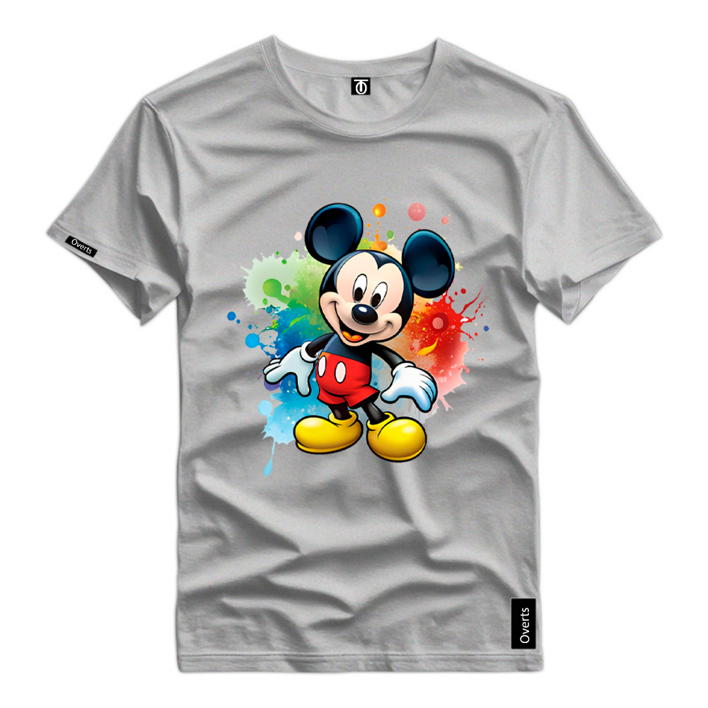 Camiseta Camisa Masculina Mickey Mouse Personagen Cores Vivas Style Blusa Personalizada Algodão