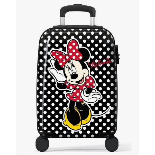 Mala Escolar Infantil Minnie Mouse Bordô Disney ABS Rodinha 360º Original Resistente Viagem