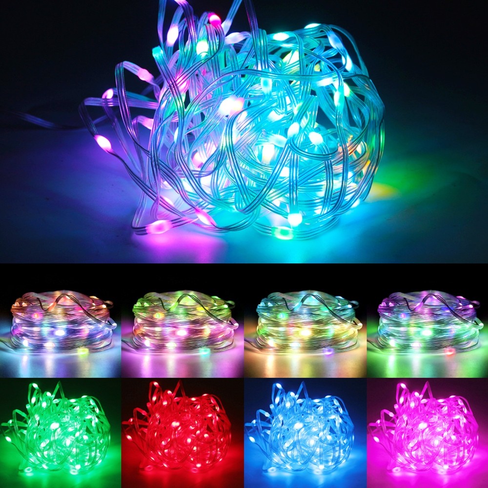 5V USB Inteligente RGBIC WS2812b Fita LED 10M 100 LEDs Luz de Fada Casa Decoração Externa Sincronização Musical Lâmpada
