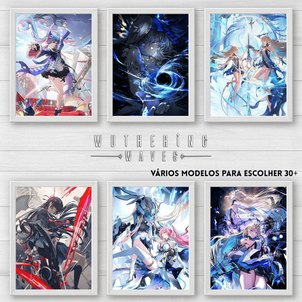Placas Decorativas Quadro Wuthering Waves 20x28 | Kit Geek Anime