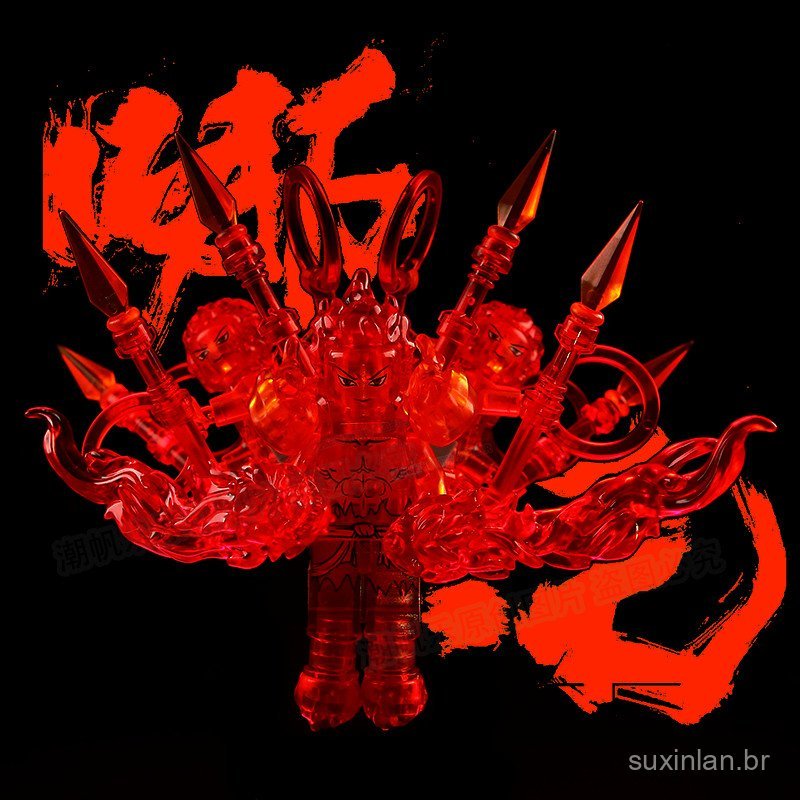 Compatível com o bloco de montar Nezha: O Demônio do Mar, personagem Ao Guang, miniaturas, boneco Nezha, peça de decoraç