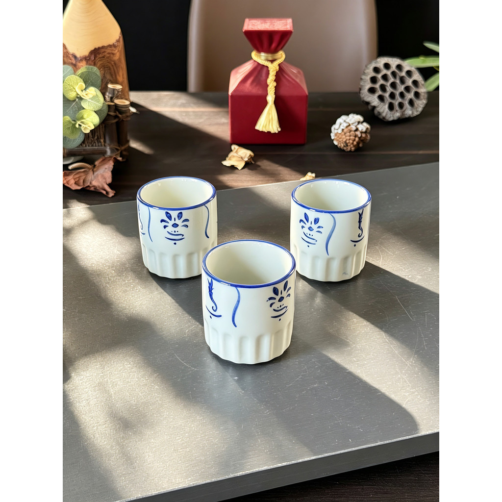 Réplica velho sabor Guang frango copo masculino azul branco porcelana Retro xícara de chá doméstico comercial chá restau
