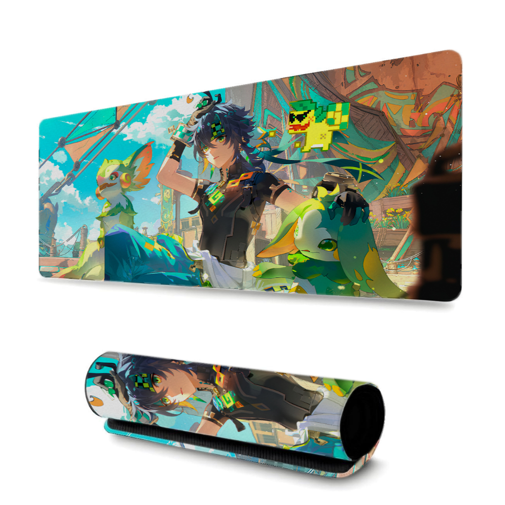 Mouse Pad Gamer 90x40 Game Genshin Impact Kinich Jogo Rpg