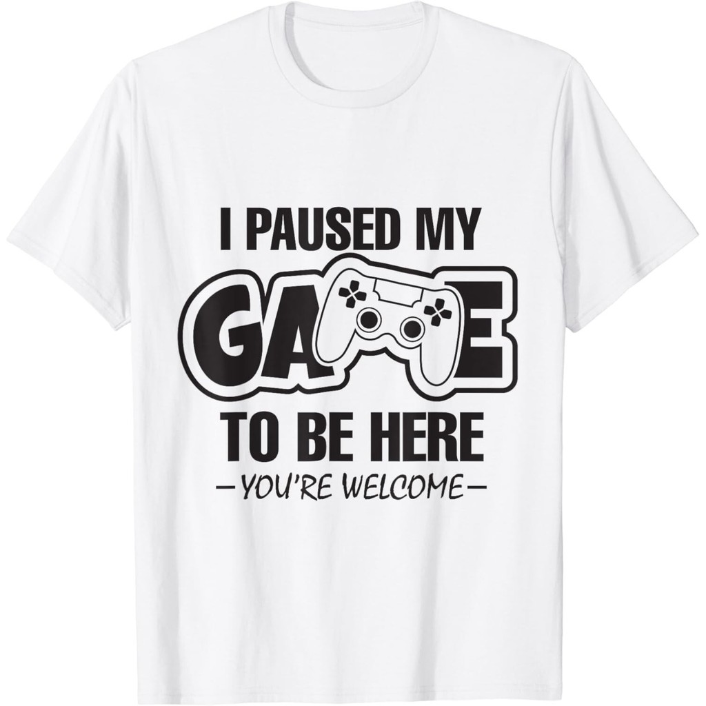 Eu Pausei Meu Jogo Para Estar Aqui Gaming Gamer Men Gift Camiseta Unissex