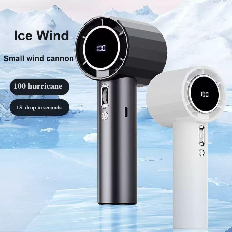 Ventilador portátil GS5 com turbina manual, 3500mAh, 100 velocidades, refrigeração de alta velocidade, recarregável, com
