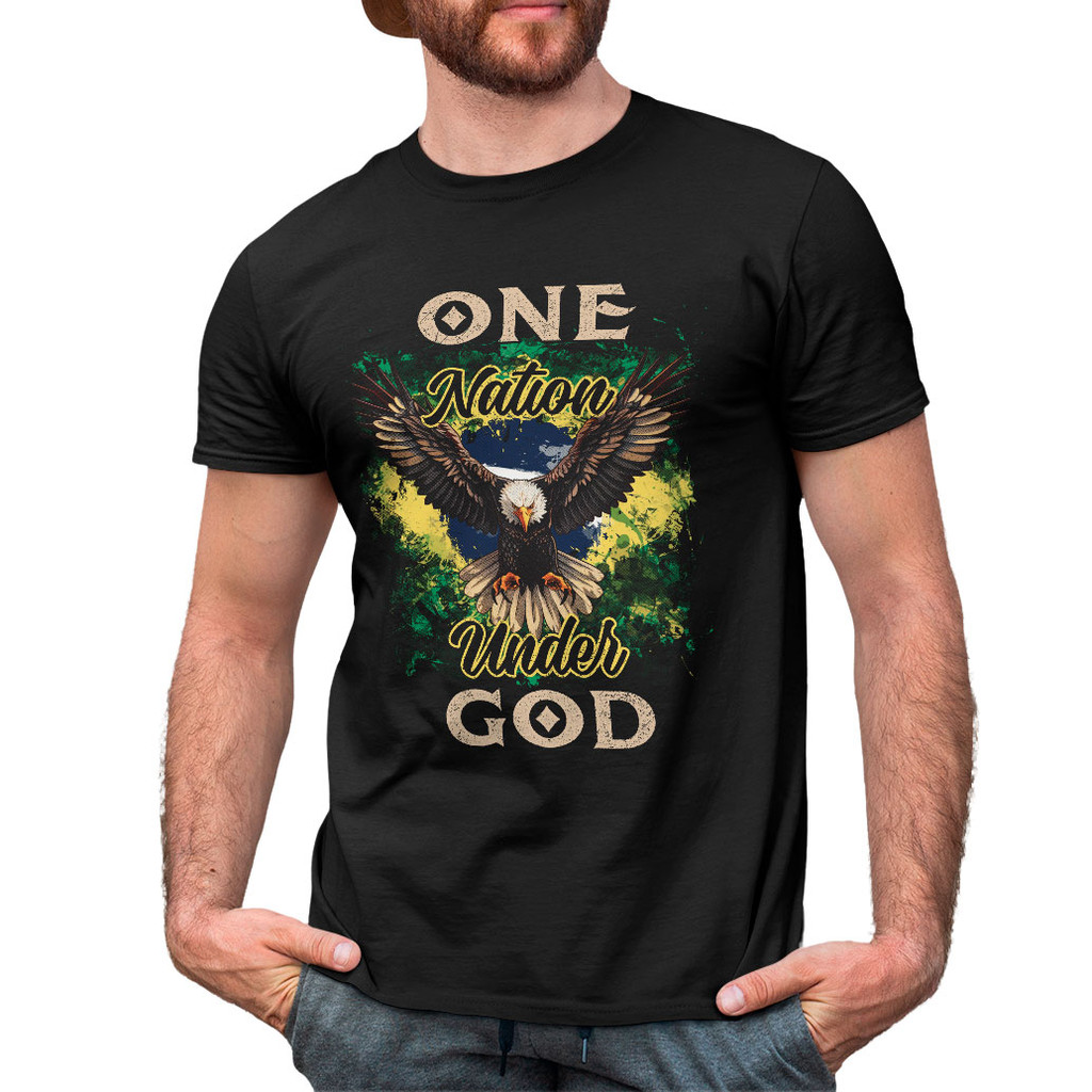 Camiseta Masculina Moda Gospel Evangelica Fé: One Nation