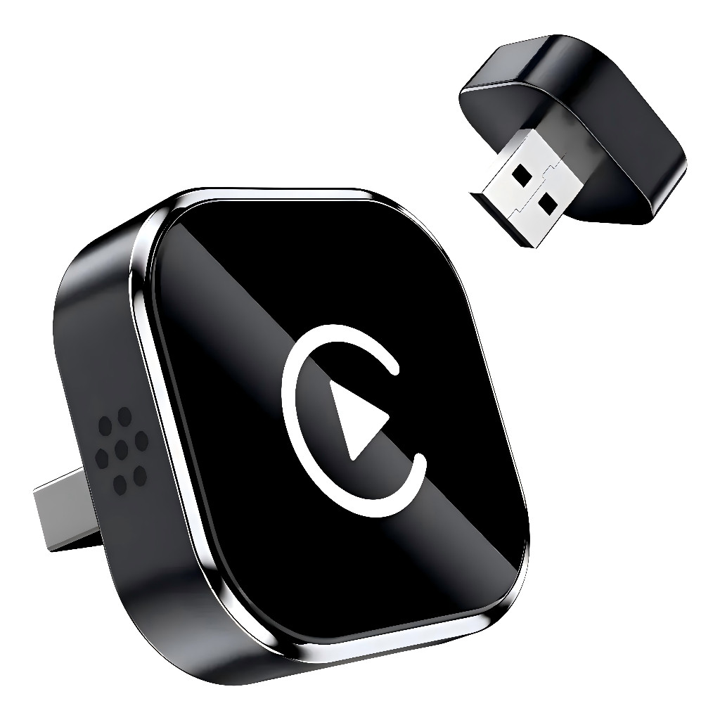 Adaptador CarPlay Sem Fio e Android Auto Wireless 2 em 1 Mini Box AI Bluetooth WiFi para Carro
