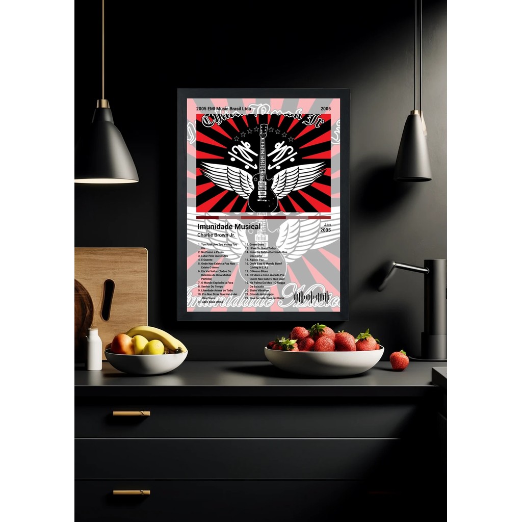 Quadro Charlie Brown Jr. Imunidade Musical (Light) Com Vidro