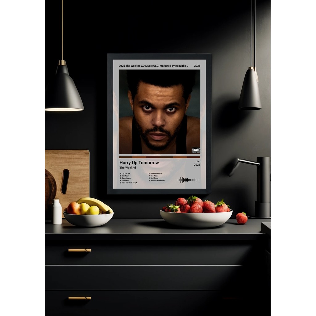 Quadro The Weeknd Hurry Up Tomorrow (Light) Com Vidro