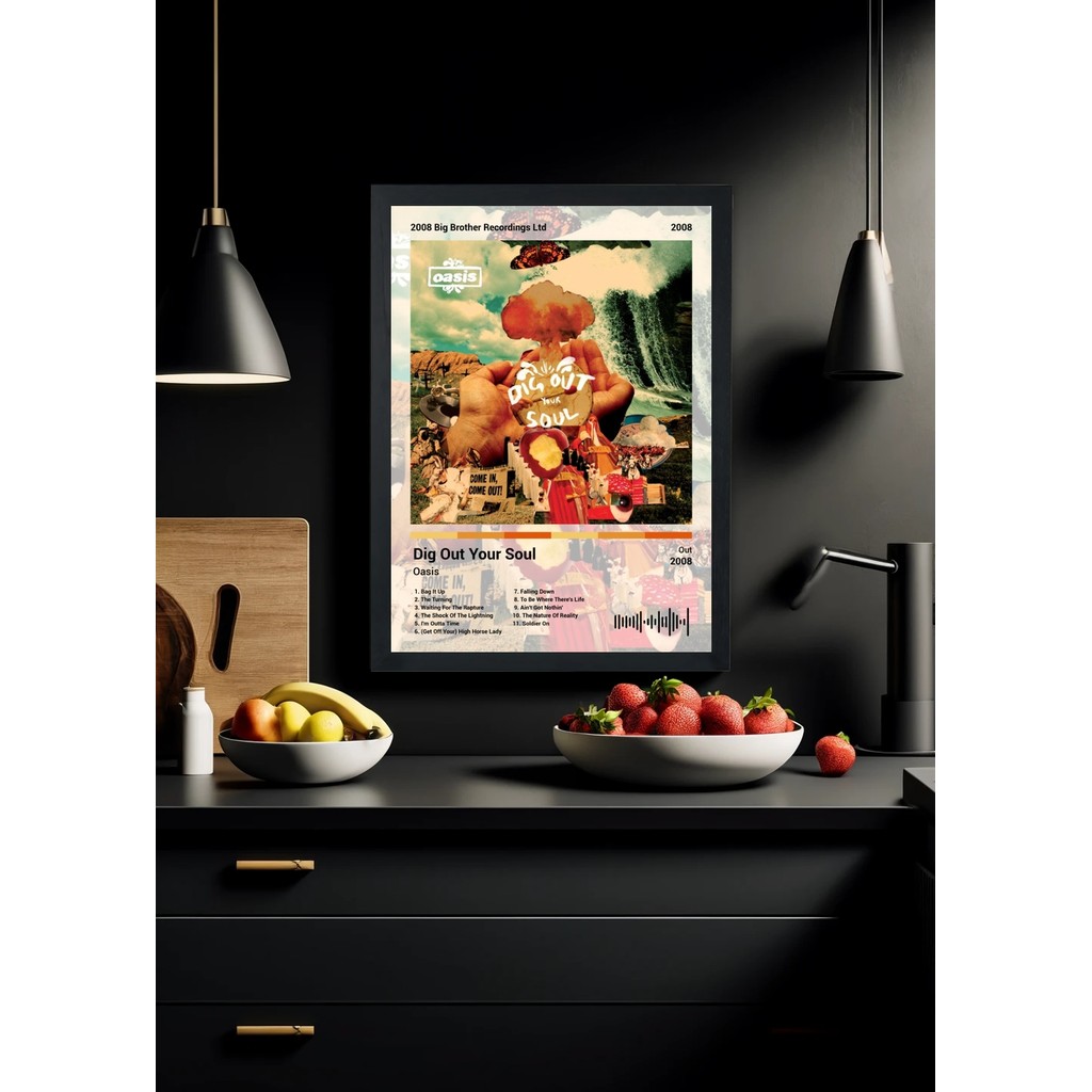 Quadro Decorativo Oasis Dig Out Your Soul (Light) Com Vidro