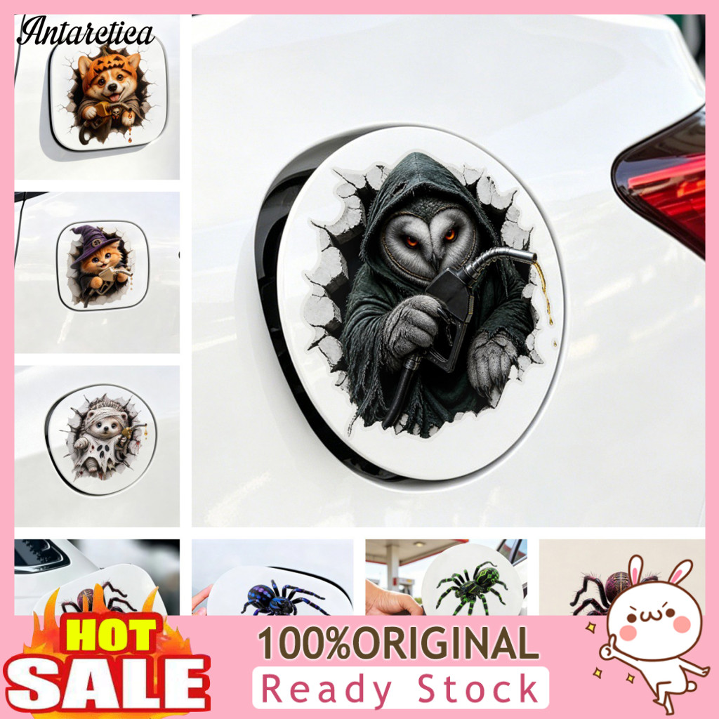 Spider Decorative Sticker Halloween Pet Decal Car Waterproof Removable Broken Hole Effect Dog Cat Owl Design Self-adhesi