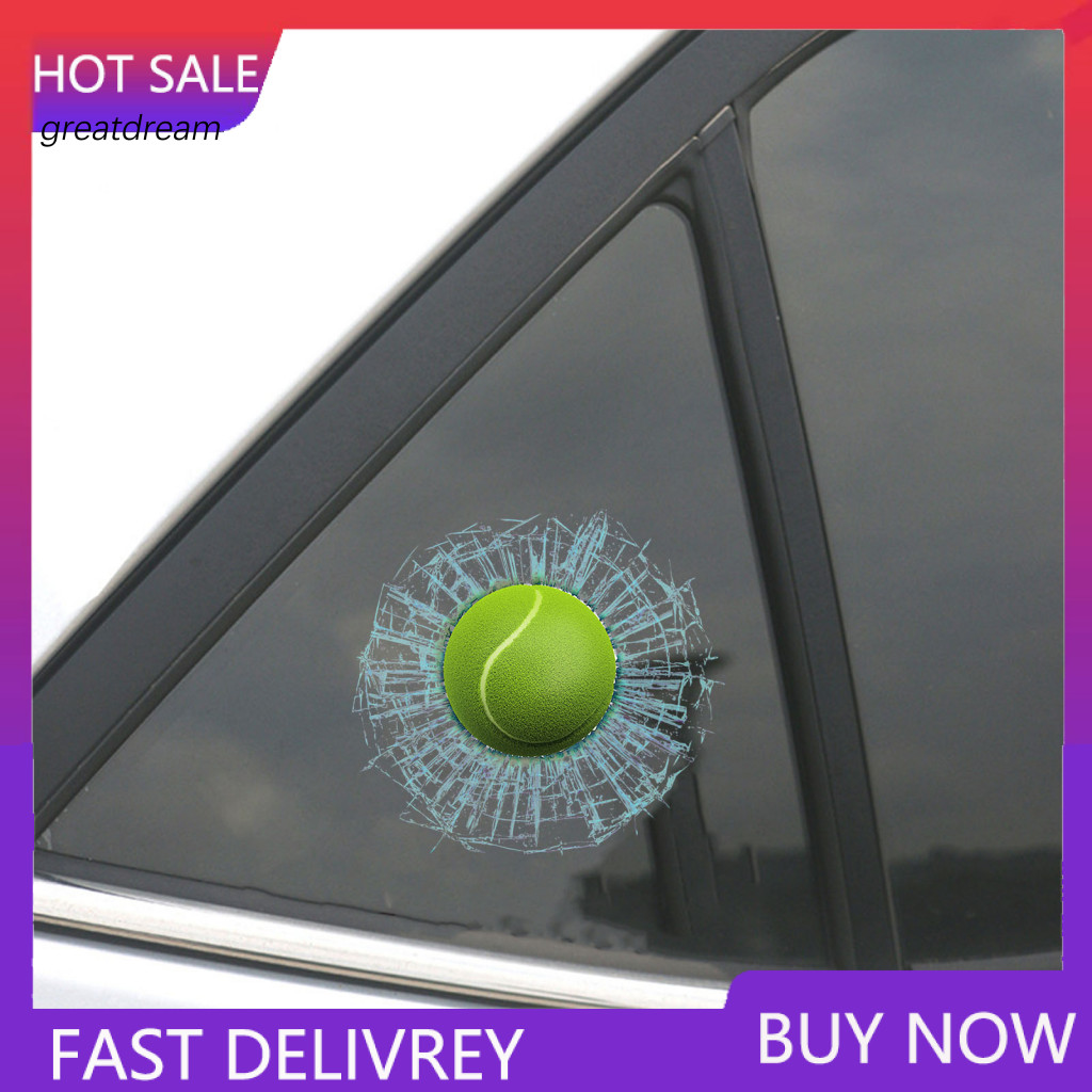 Eye-catching 3d Sticker Car Broken Glass Decal Waterproof Prank Window Realistic Visual Impact Strong Adhesive Easy to A