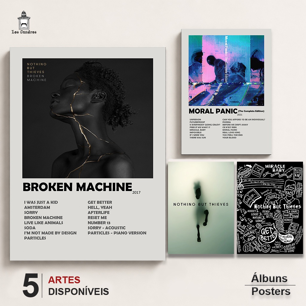 Quadro Placa Decorativa Nothing But Thieves Broken Machine em MDF 28x20cm