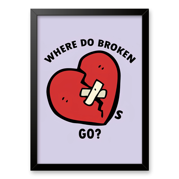 Quadro One Direction – Where Do Broken Hearts Go C/ Moldura e Vidro