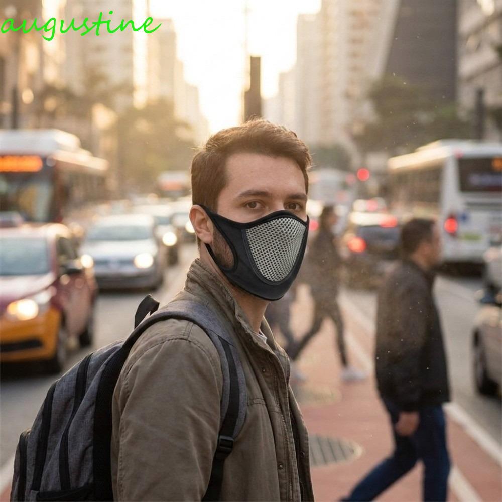 Máscara Facial Esportiva , Respirável À Prova De Vento Anti-UV Protetora Oca De Malha Pólen Earloops