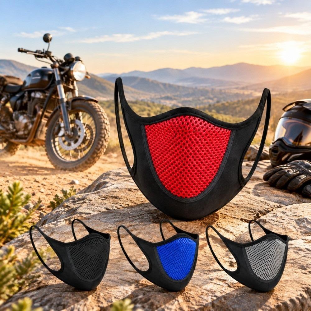 Máscara Facial Esportiva , Respirável À Prova De Vento Anti-Pólen Protetora Oca De Malha UV Earloops