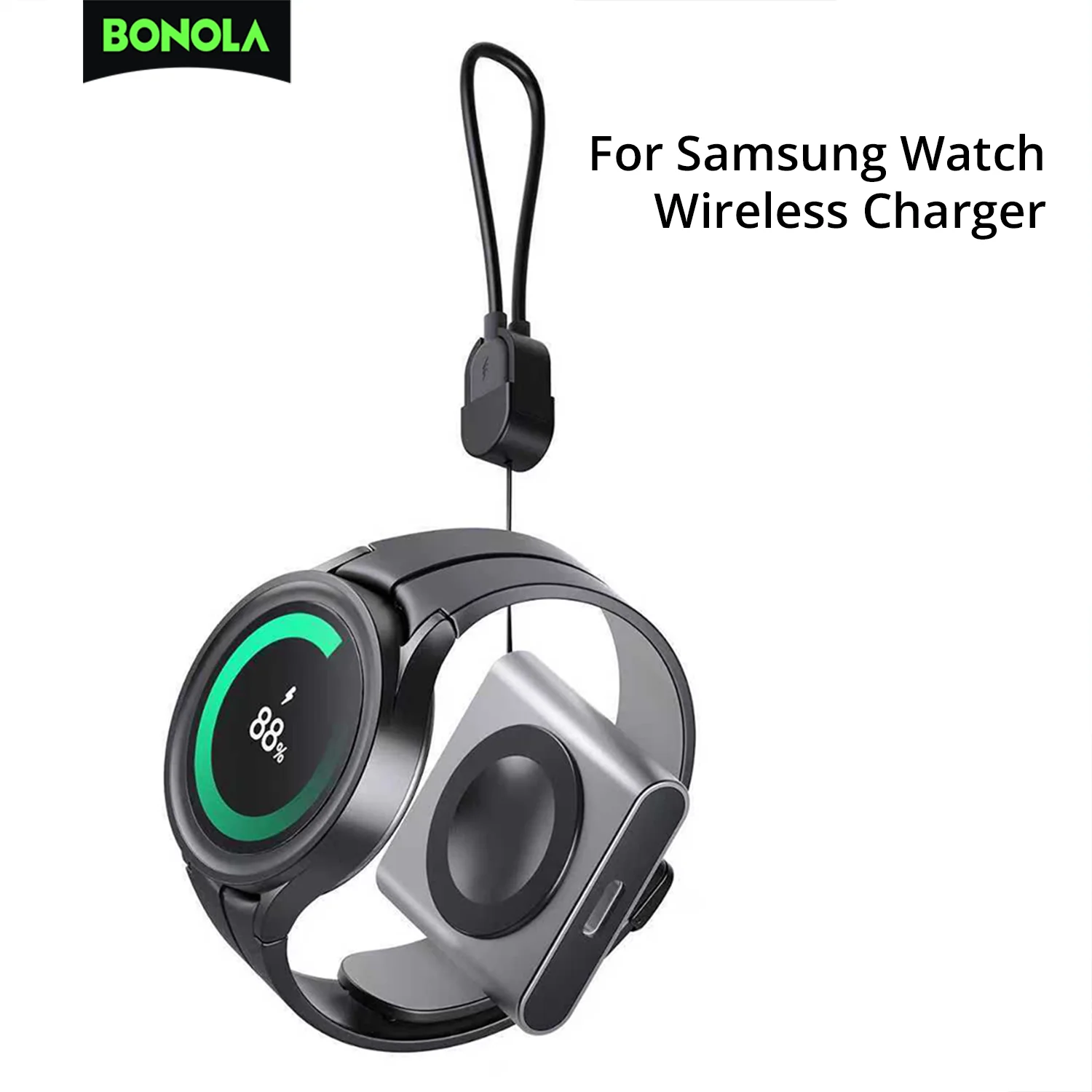 Bonola Portable Watch Charger C to C Cable For Samsung Watch Ultra/8/7/6/5 Fast Wireless Charging Dock Travel Charger for Galaxy