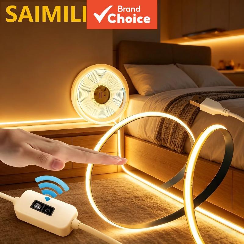 Saimili Sensor De Onda Manual Cob Led Strip Light Iluminação Linear Usb Fita Cortável Flexível Com Movimento Para Decora