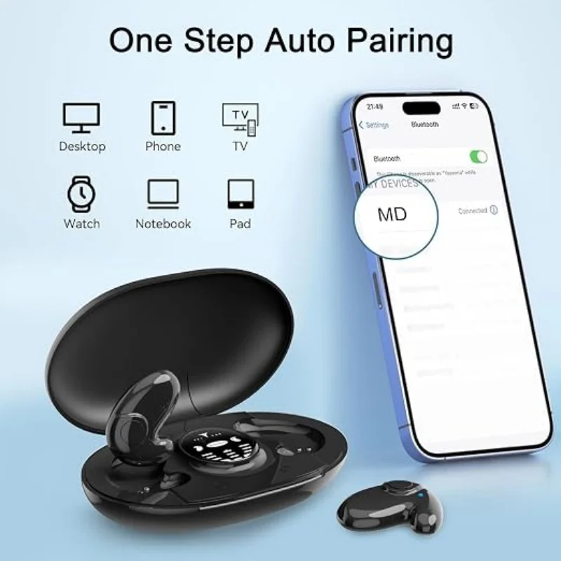 Mini Invisible Sleep Wireless Bluetooth Headset Stereo Sport Game Earphone With Fast Charging Case High Sound Quality Headphone