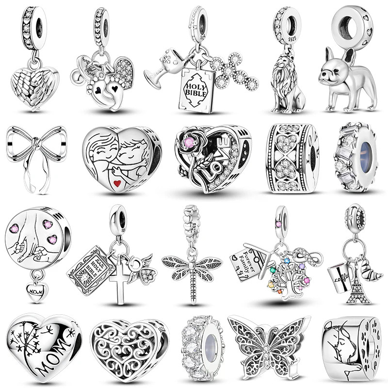 Dangle Encantos Venda Quente Contas Brancas 925 Prata Ajuste Pulseira Original Jóias Diy Para Mulher Pingentes