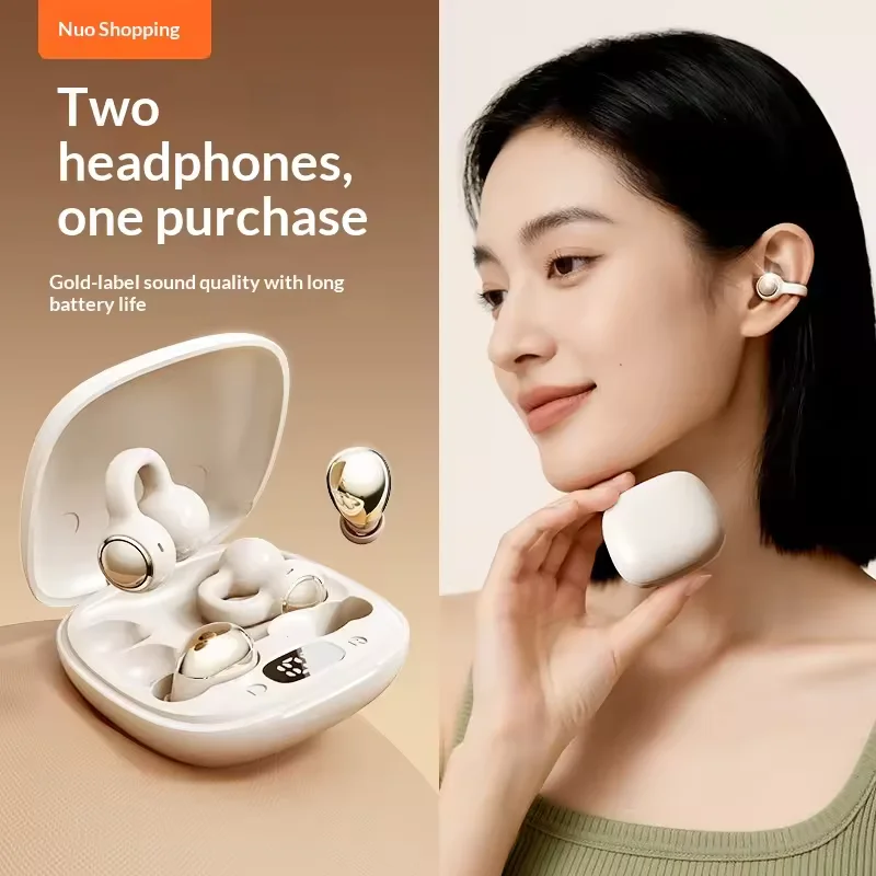2 in 1 High Sound Quality Mini Sleep Dual Wireless Bluetooth Headset Music Sport Invisible Headphone Noise Reduction Earphone