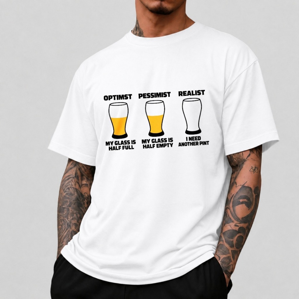 “Beer & Hedonists” Short-Sleeve T-Shirt—100% Cotton, Unisex, Trendy and Fashionable Street Style