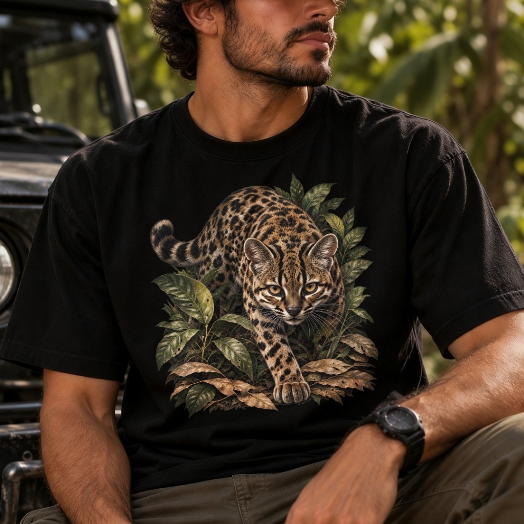 “Hunting Black Panther” Short-Sleeve T-Shirt—100% Cotton, Unisex, Trendy and Fashionable Street Style