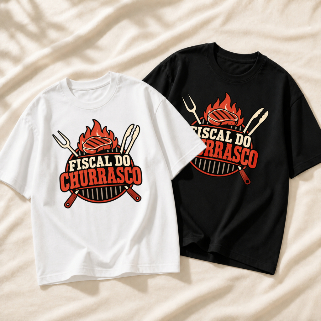 “Fiscal” Barbecue Short-Sleeve T-Shirt—100% Cotton, Unisex, Trendy and Fashionable Street Style