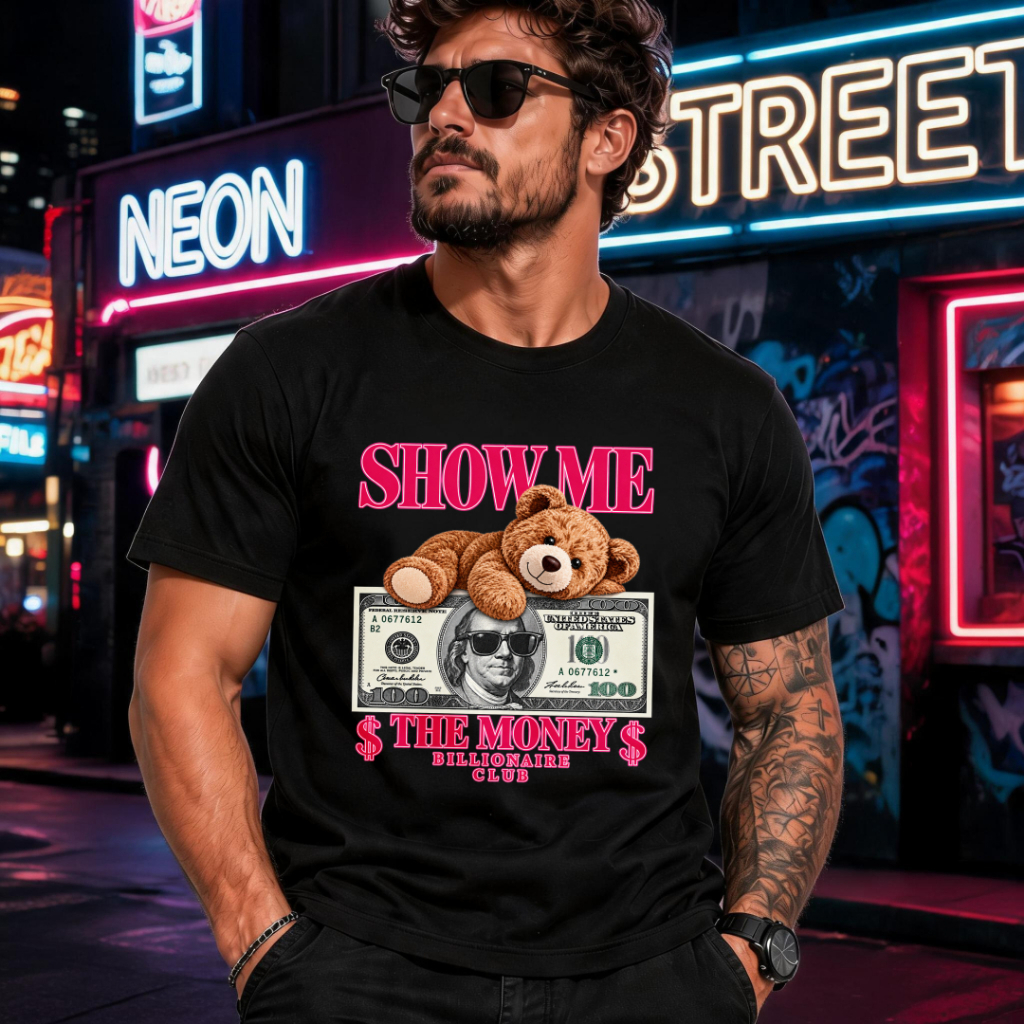 “Show Me the Money” Short-Sleeve T-Shirt, 100% Cotton, Unisex, Trendy and Fashionable Street Style