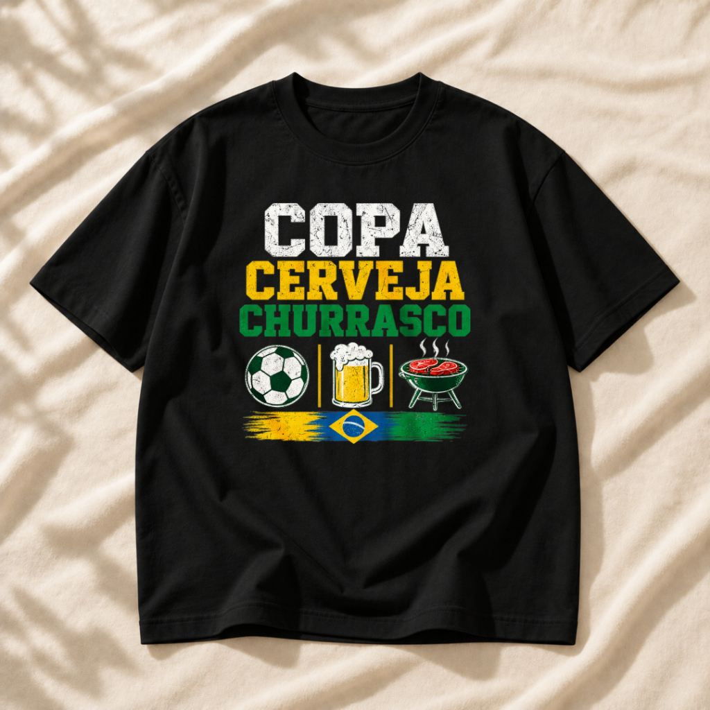 Soccer Game Beer & BBQ Short-Sleeve T-Shirt—100% Cotton, Unisex, Trendy and Fashionable Street Style