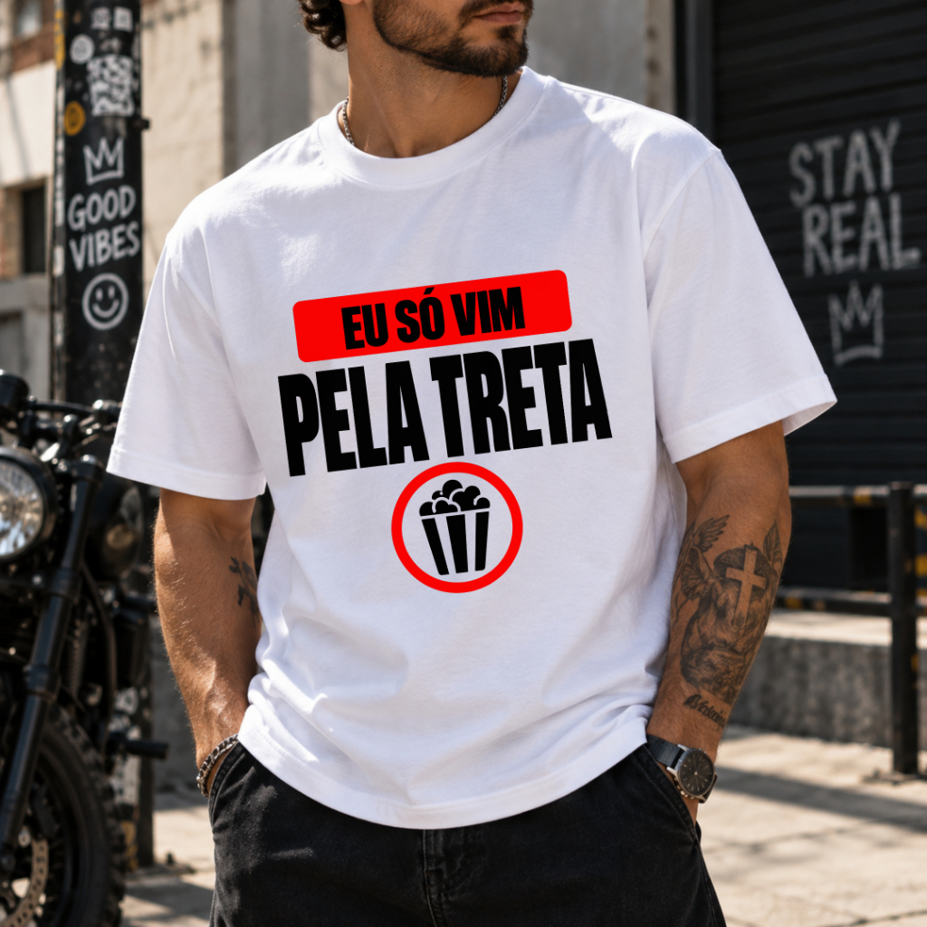 I just bought that silly printed short-sleeve T-shirt—100% cotton, unisex, trendy, and street-style.