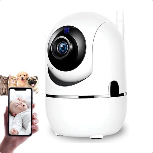 Babá Eletrônica Câmera Wifi 1080P sensor de movimento Visão Noturna 360ºc Bivolt com suporte parede