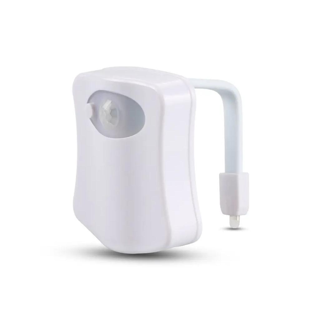LUZ LED NOTURNA COM SENSOR DE MOVIMENTO PARA VASO SANITARIO BANHEIRO PRIVADA CRIANCA 8 CORES LUMINARIA