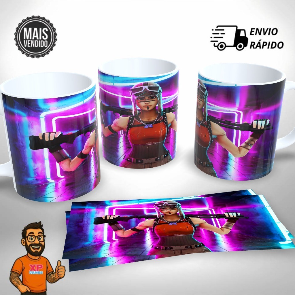 Caneca de Ceramica Personalizada – Fortnite Renegade Raider Game -  Único e
