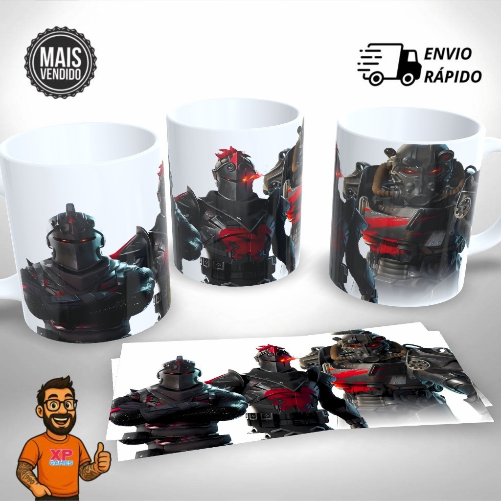 Caneca Personalizada – Fortnite Cavaleiro Negro Game - Presente Único e Criativo